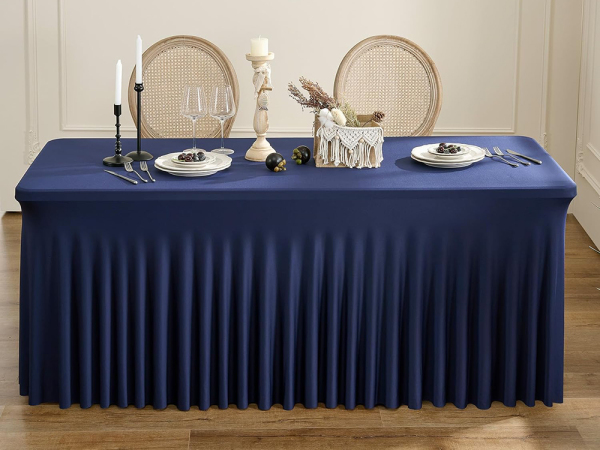 会议茶歇弹力桌套（藏青）长方 
