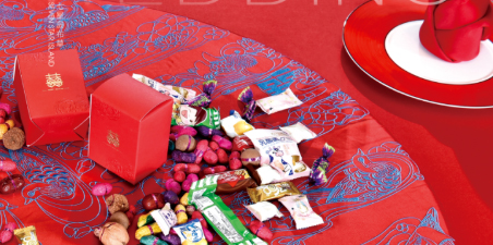 婚宴主桌台布「鸳鸯戏水」