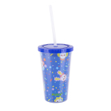 Plastic straw cup