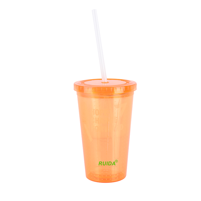 Plastic straw cup