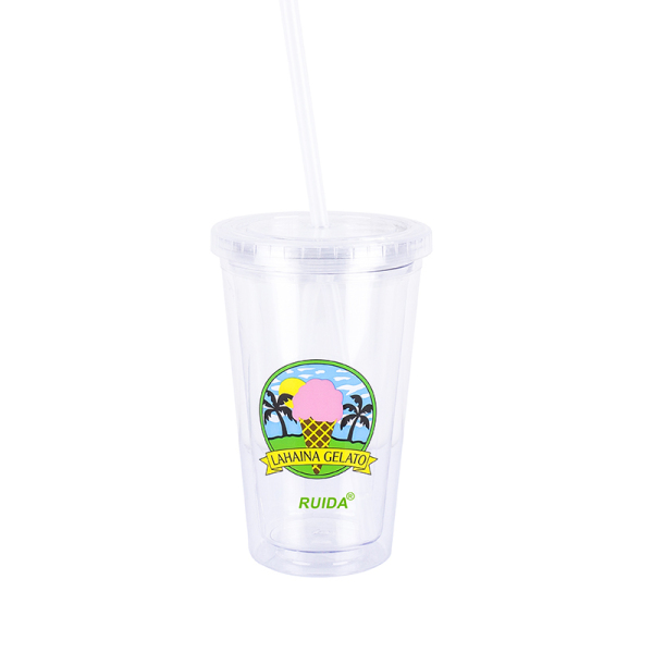 Plastic straw cup 