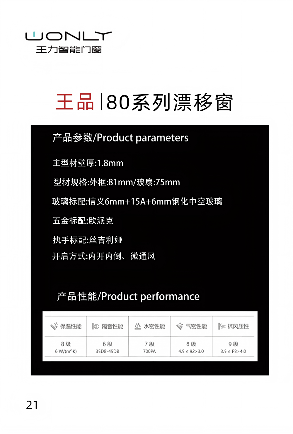 王品|80系列漂移窗 