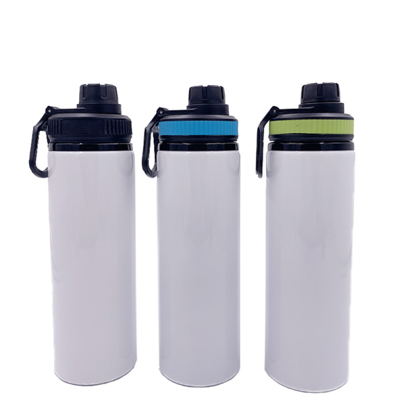 sublimation blank 750ml wide mouth aluminum water bottle with colorful lid WJ-750A-WM2