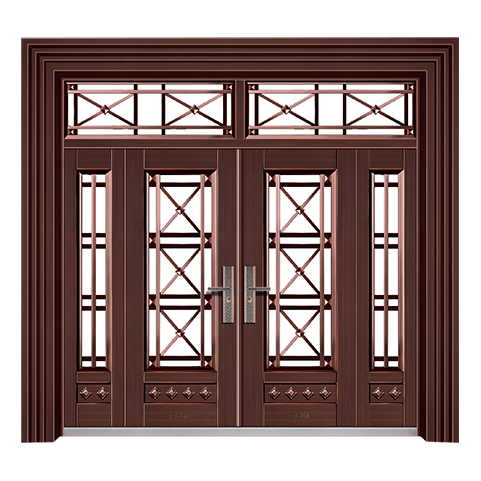 梯型门框玻璃拼接（真紫铜拉丝） XYM-1618