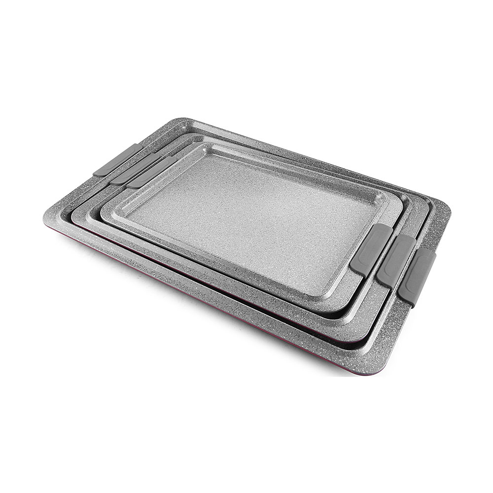 COOKIE  PAN SET  WITH SILICONE HANDLE YL-M46
