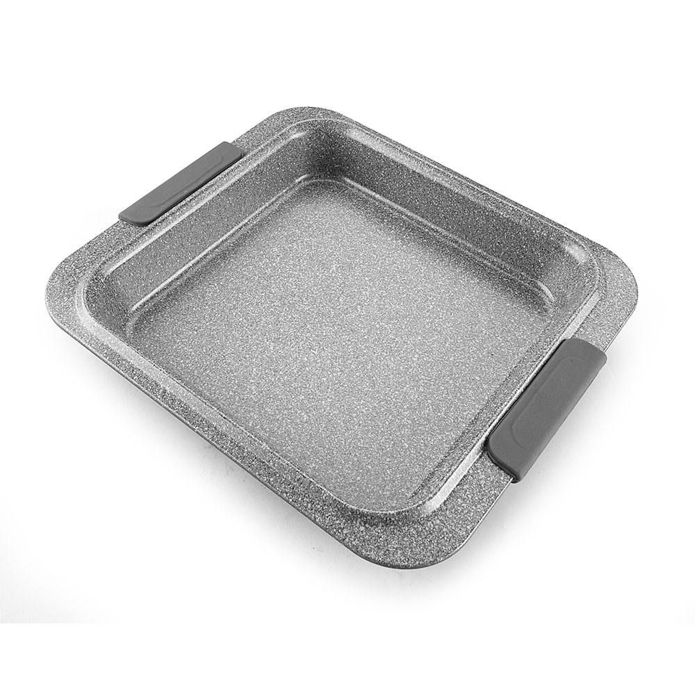  SQUARE PAN  WITH SILICONE HANDLEYL-M39