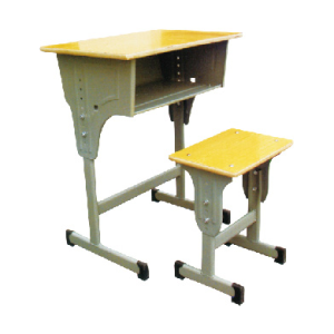 单层开口多层板升降课桌椅 YR-1207232