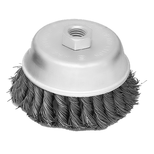 125MM Plated twisted wire bowl type brush 