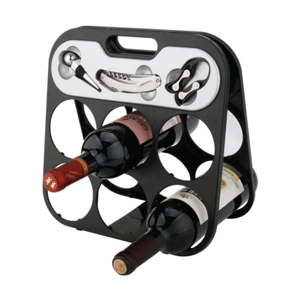 Foldable 6 Bottle Wine Rack 608355-B
