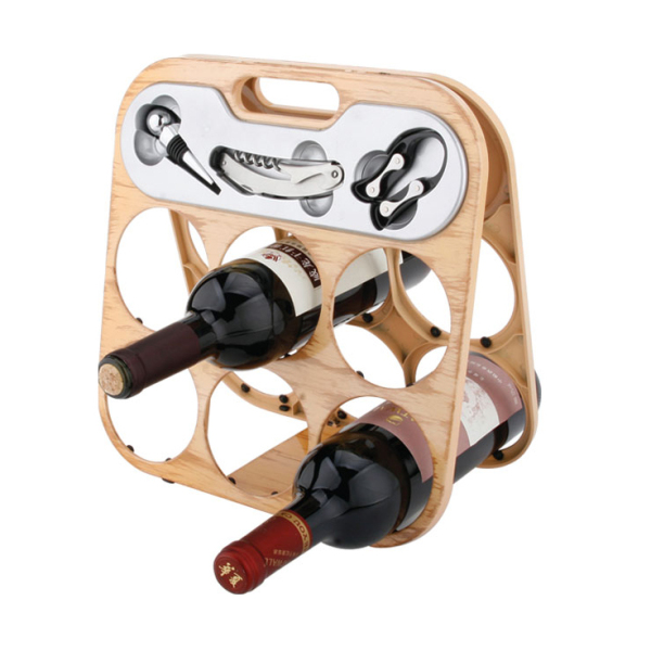 Foldable 6 Bottle Wine Rack 608355-D