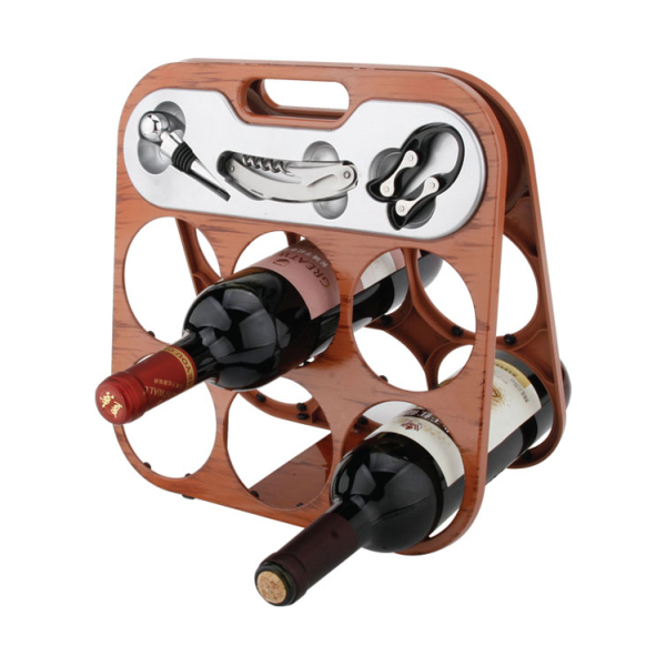 Foldable 6 Bottle Wine Rack 608355-E