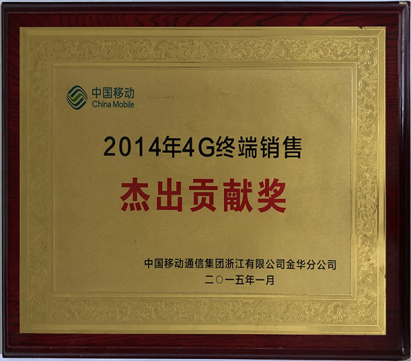 2014年4G终端销售杰出贡献奖