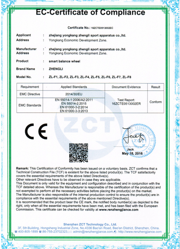 EC-Certificate of Compliance
