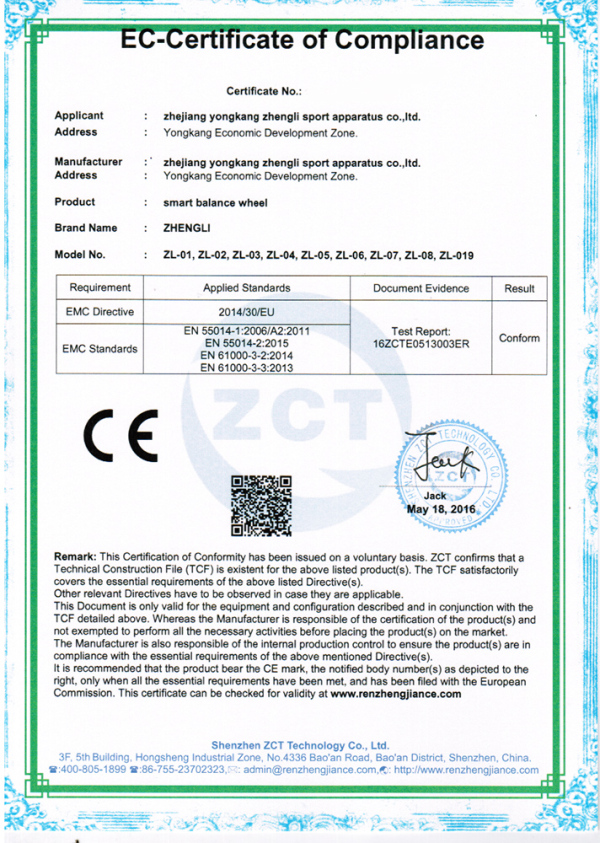 EC-Certificate of Compliance