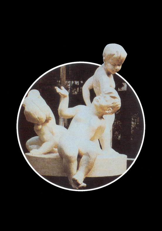 三童嬉水（中国石雕8-1）