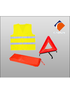Reflective triangle warning sign set