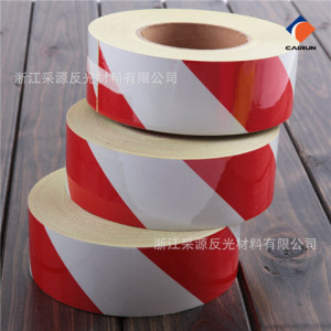 Red and white twill reflective film
