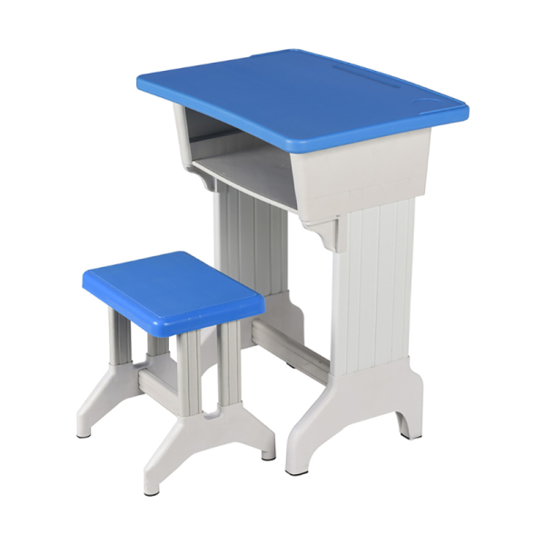 Wide single desk + generous stool