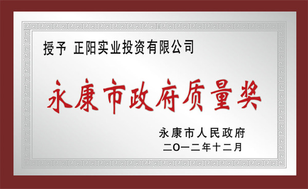 2012 Yongkang Government Quality Award