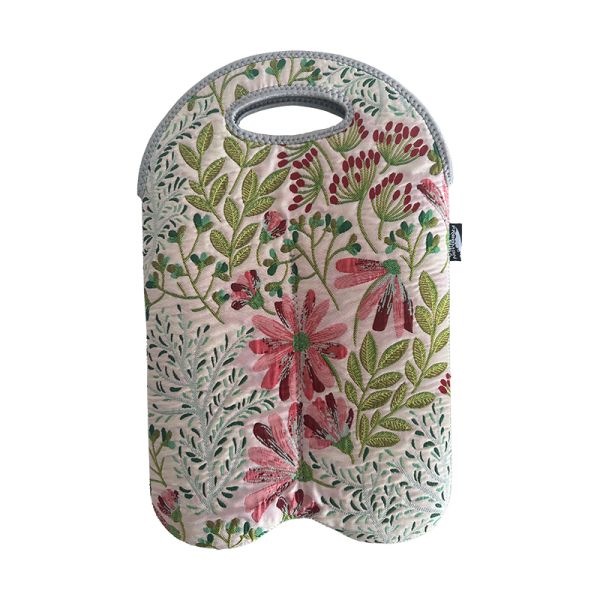 BROCADE TEXTURE RELIEF JACQUARD - FLOWER SERIES DOUBLE-BOTTLE TOTE FR-W005T