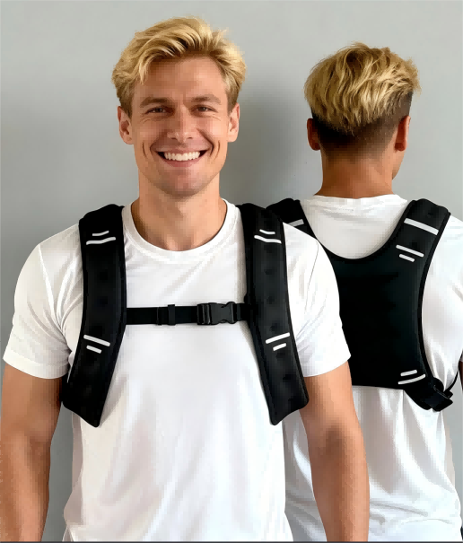 FREEMAN Weighted Vest, 6lb/8lb/12lb/16lb/20lb/25lb/30lb Weight Vest with Reflective Stripe for Workout, Strength Training, Running, Fitness, Muscle Building, Weight Loss, Weightlifting FR-FZ001