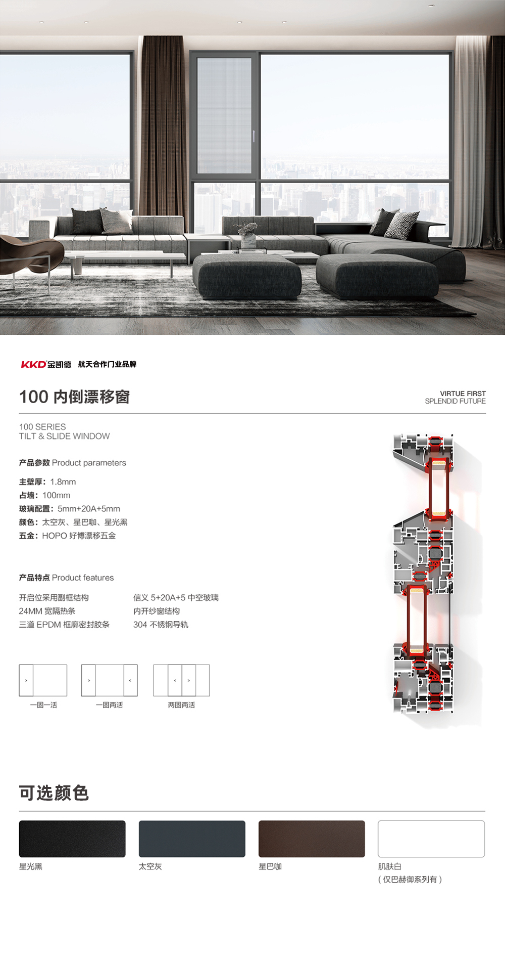 100内倒漂移窗