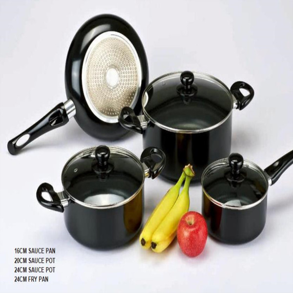 7PCS Aluminum Black Non-Stick Coating Kitchen Cookware SetGZY-2