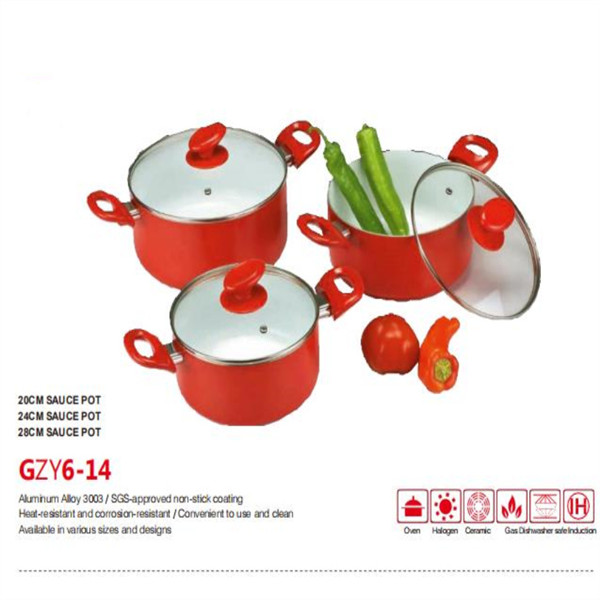 2020 Hot Sale 6PCS Sauce Pot Aluminum Cookware SetGZY6-14