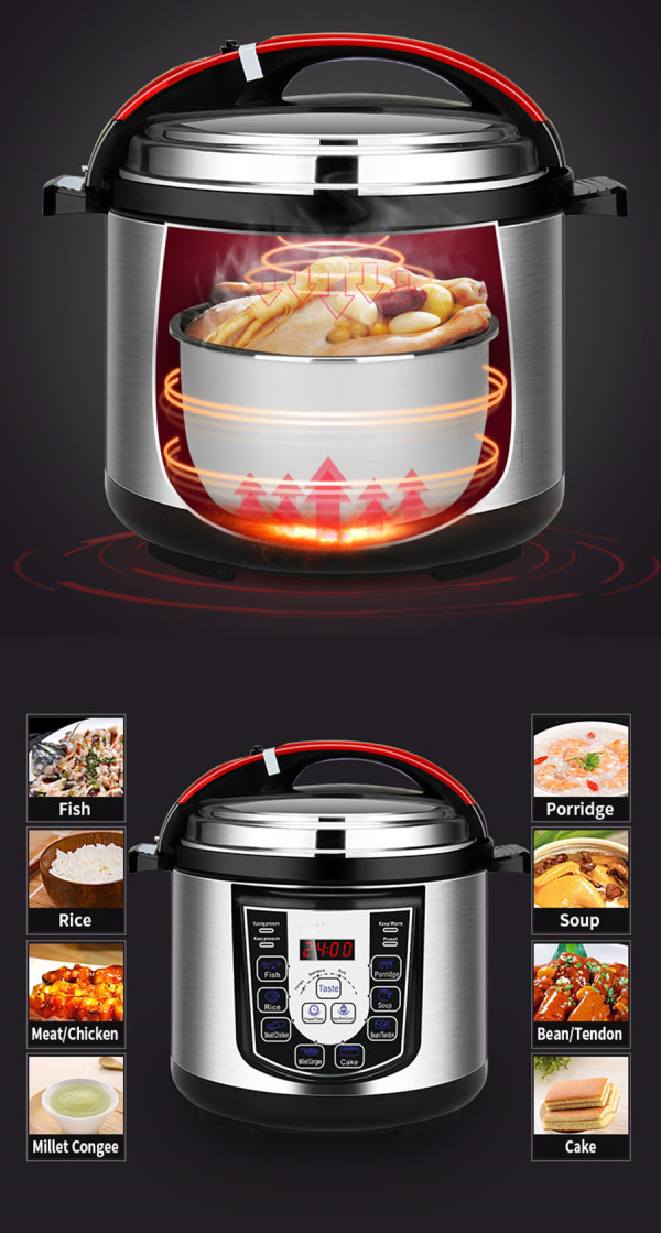 5.0L Safe Electric Pressure Cooker for Home Use GZY-E05