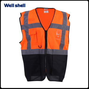 EN ISO 20471 high visibility Reflective safety vest with Pockets 