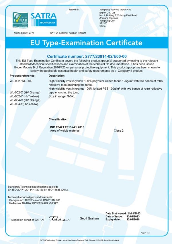 Certificate ENISO 20471_00