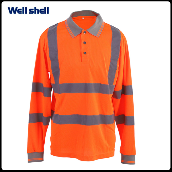 UV protected High Visibility Safety Reflective Polo Shirts Short Sleeve Work Shirts WL-3016