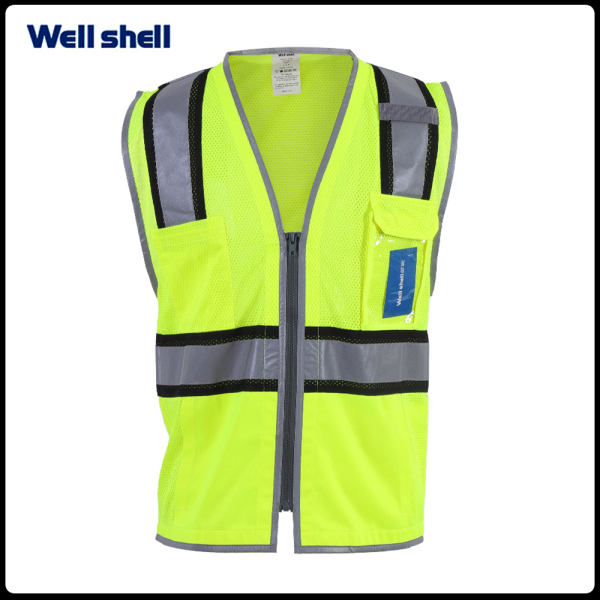 Well Shell Manufacture Class 2 Ultimate Reflective Vest (with black contrast) WL-3009