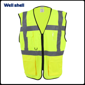 EN ISO 20471 tellow color high visibility  Reflective safety vest