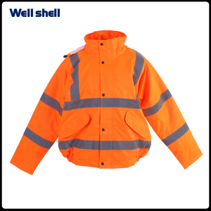 custom wholesale men Adult Yellow color reflective safety jackets