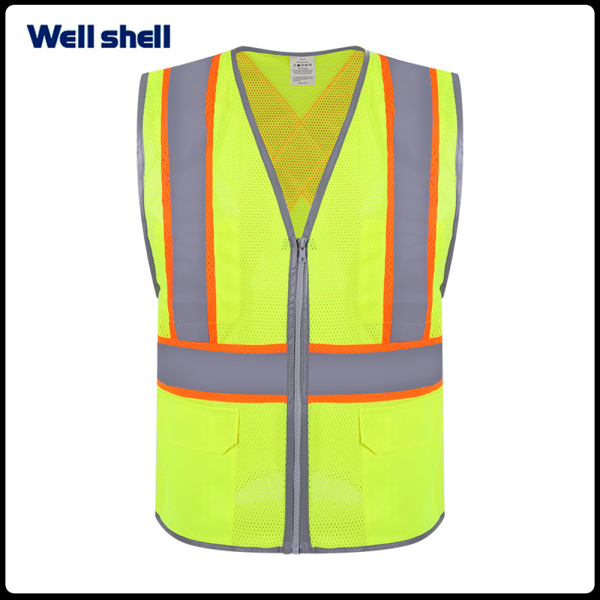 Well Shell ANSI Class 2 HiVis Contrast Viz-Cool Mesh Safety Vest Manufacture WL-3006