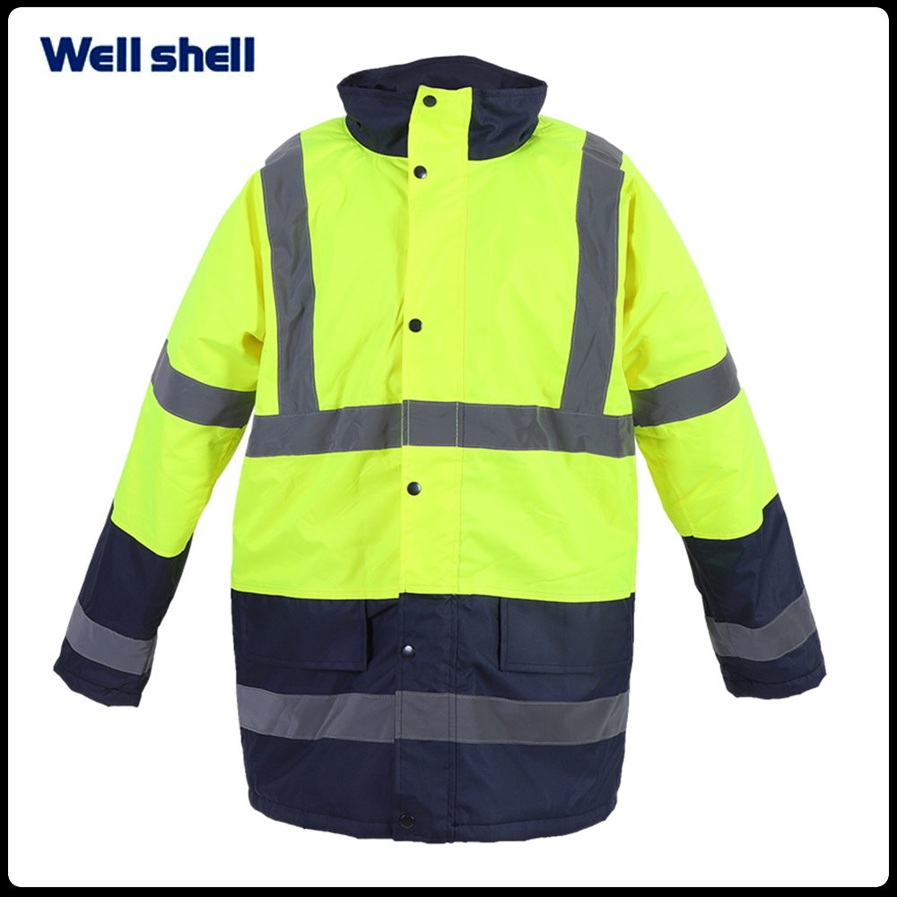 Safety jacketsHigh Visibility Light Weight Waterproof Rain Jacket ANSI/ISEA 107-2015 Class 3 Level 2 Yellow/BlackWL-3024