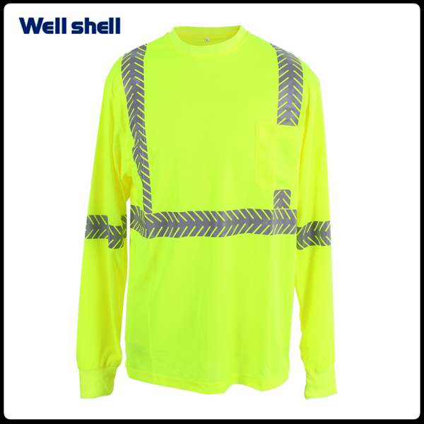 HiVis ANSI Class 3 Viz-Dri Long Sleeve Safety Shirt WL-3015