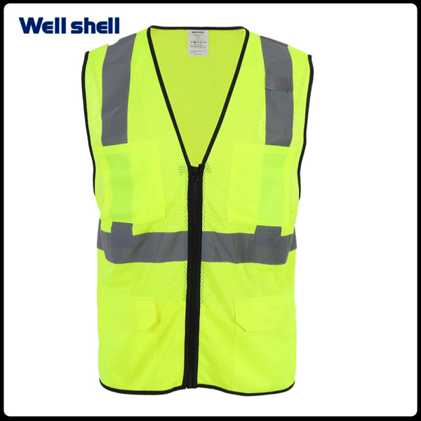 Hi Vis Class 2 Black Bottom Viz-Cool Safety Vest WL-3005