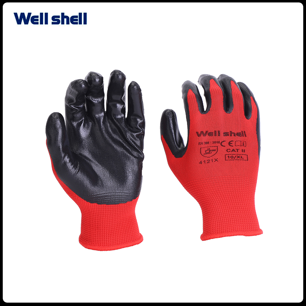 Nitrile Work Gloves with Grip, Touchscreen Gloves for Warehouse, Mechanic, Construction, Gardening, Woodworking, Oil Resistant, Machine WashableWL-NC100R