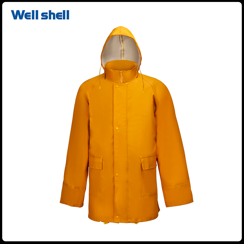 PU/PVC polyester fabric Waterproof Rain Jacket Pants With hood for Men Women Rain Suits WL-801