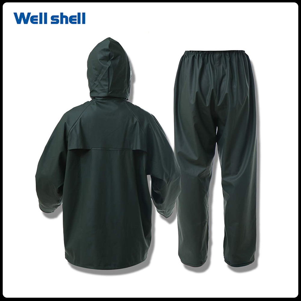 Rainwear Reflective Hi-Viz Black Bottom Rain Coat WL-802-1_