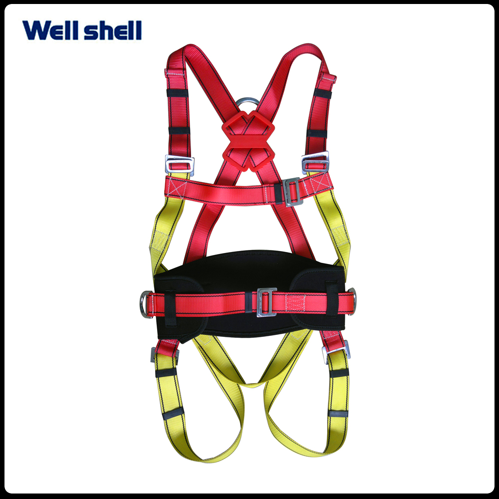 Adjustable fall protection with lanyard full body safety harnessWL-6105