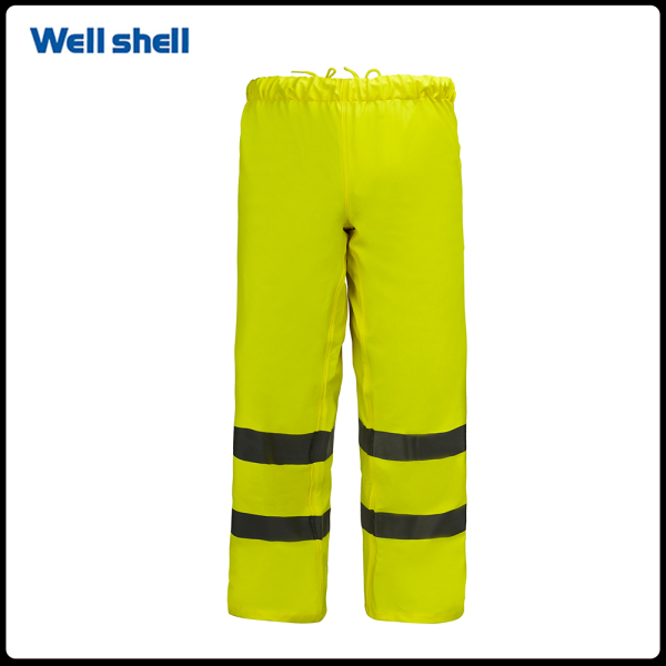 Yellow Reflective pants with draw string Water Resistant High Visibility and Light Weight wl-800-2