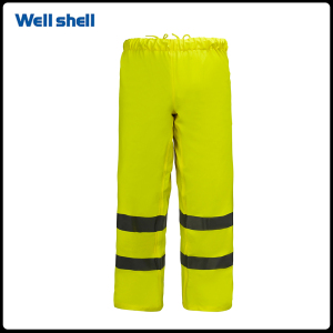 Yellow Reflective pants with draw string Water Resistant High Visibility and Light Weight