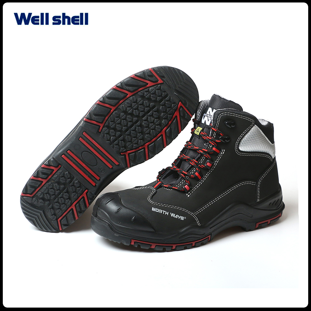 Safety boots manager brand safety shoes manufacturer leather safety shoes boots men work shoes blackWL-8664