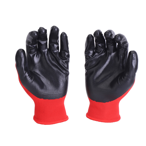 Nitrile Work Gloves with Grip, Touchscreen Gloves for Warehouse, Mechanic, Construction, Gardening, Woodworking, Oil Resistant, Machine Washable WL-NC100R