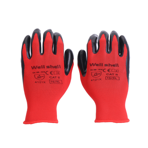 Nitrile Work Gloves with Grip, Touchscreen Gloves for Warehouse, Mechanic, Construction, Gardening, Woodworking, Oil Resistant, Machine Washable WL-NC100R