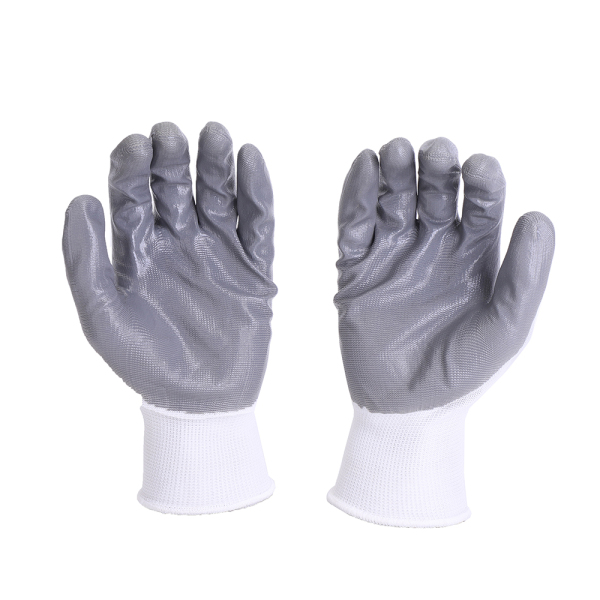 high quality pu coated 13 gauge polyester white gloves WL-3008G