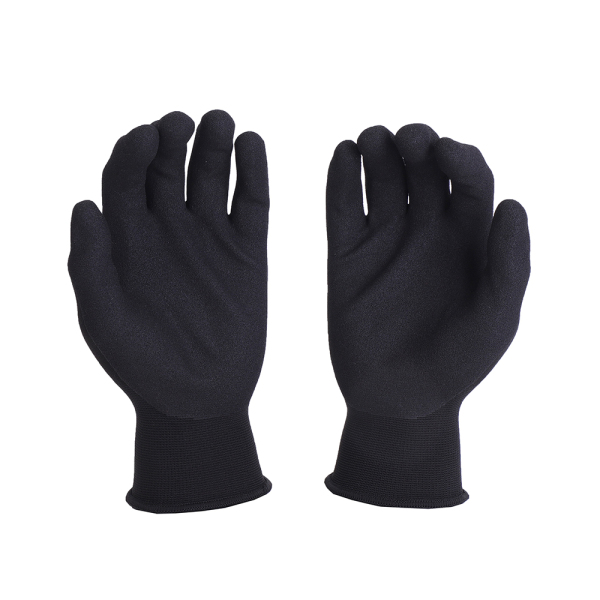 sandy nitrile coated black anti slip safety work gloves WL-NS403